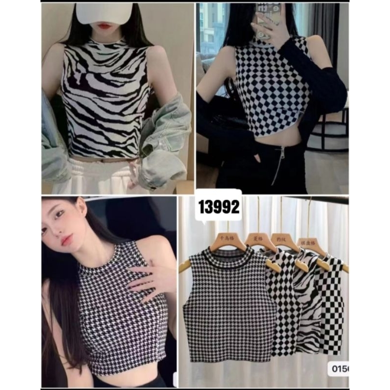 #7583 blouse korea import rajut/ tanktop fashion wanita korean style(READY) AO