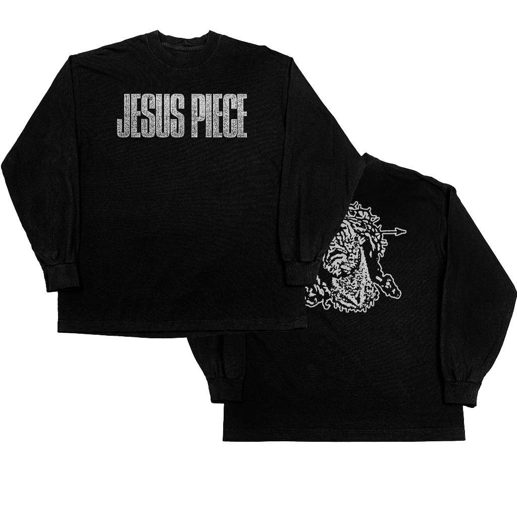 Kaos Jesus Piece Band Metalcore Metal Hardcore Longsleeve Kaos Tebal T Shirt Katun 16s Heavyweight