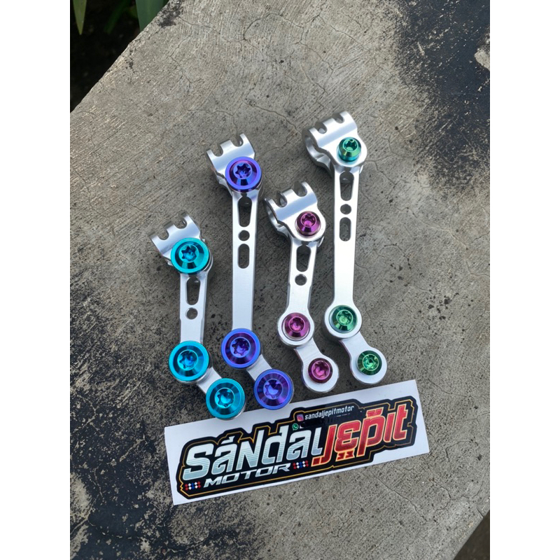 BREKET PANGKON SELANG SLANG REM DEPAN CNC SET BAUT TITANIUM GR5 PANGKON SELANG REM DEPAN CNC BREKET 