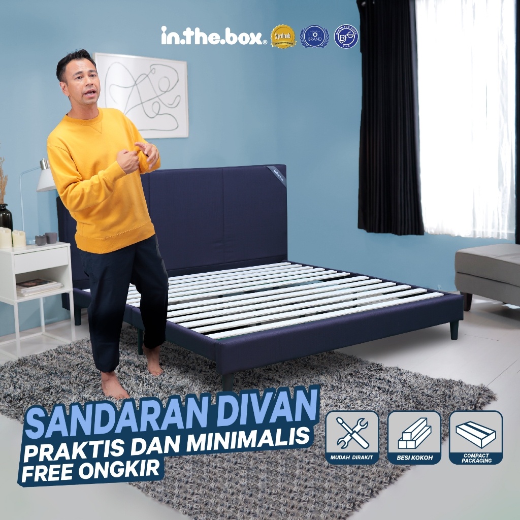 Ranjang besi dan sandaran kasur dipan INTHEBOX