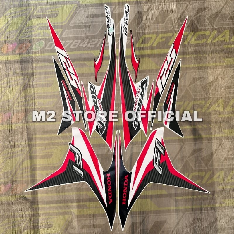 Striping Honda Vario 125 techno old 2014 putih lis merah sticker stiker list body polet VARIO standa