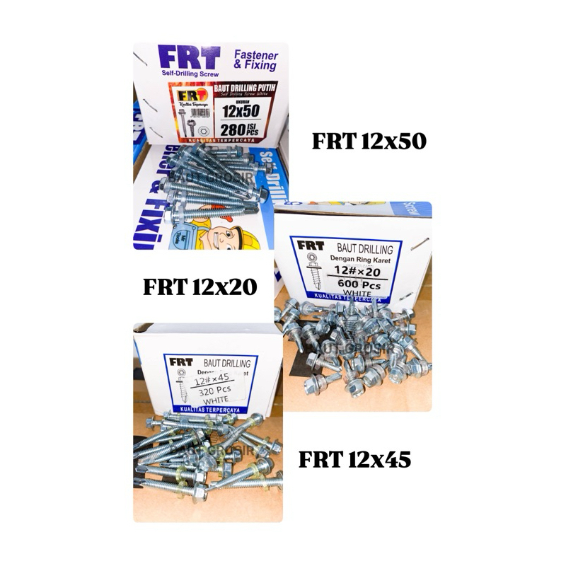 [KOTAKAN] FRT - Baut Baja Ringan | Sekrup | Skrup (SEMUA UKURAN)