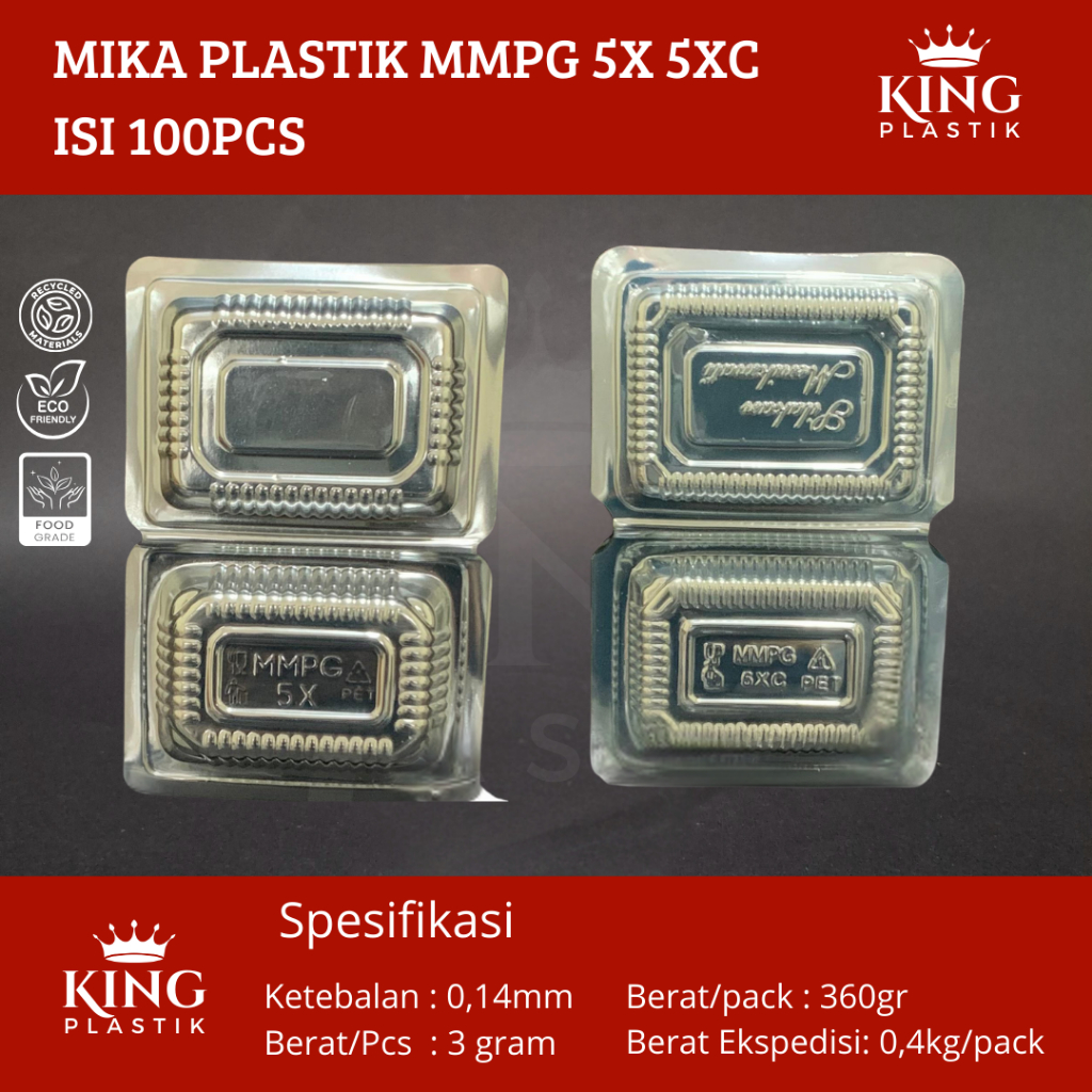 Mika Plastik MMPG 5x Mika Kue Makanan Uk 5X @100pcs
