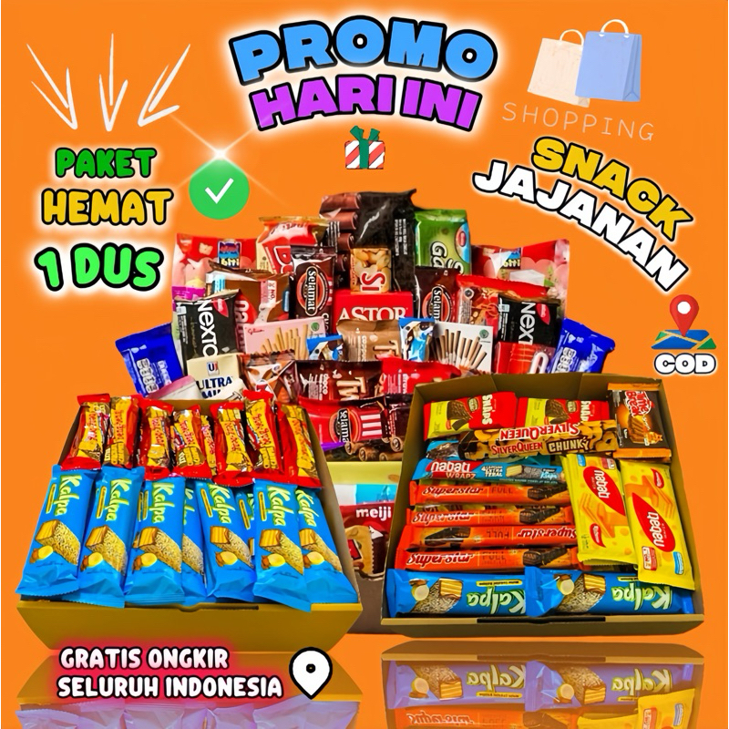 

✅COD SNACK 1 DUS MURAH JAJANAN MAKANAN RINGAN CAMPURAN 1 KG CEMILAN ENAK BEBAS REQUEST