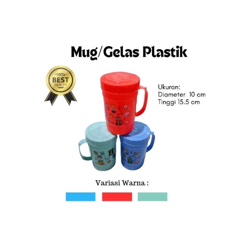 MUG GELAS PLASTIK 1 LUSIN