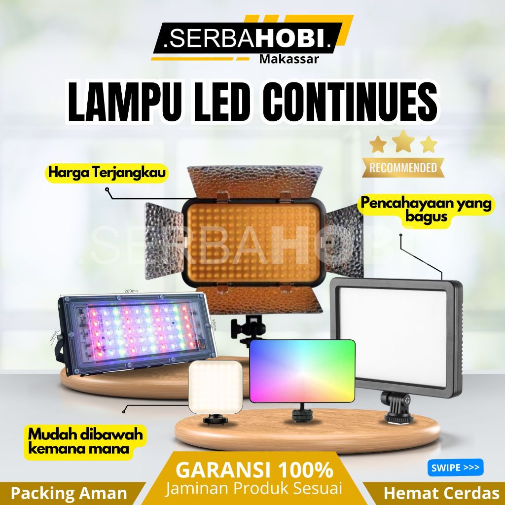 Lampu LED Portabel godox / apexel / vijim cocok untuk Videografer, MUA, & Fotografer