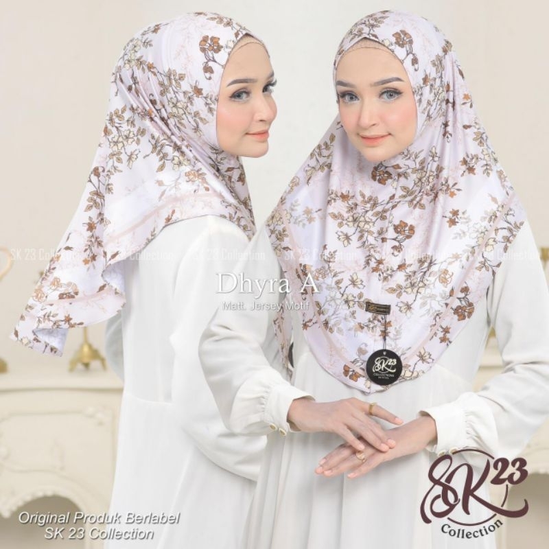 Jilbab bergo hijab instan Non pet motif sublim Dhira (A) ORI SK23 COLLECTION