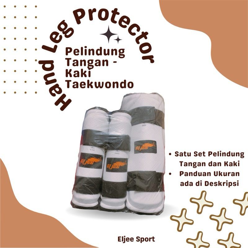 Deker / Shin Pad / Pelindung Kaki Tangan Set Taekwondo Eljee Sport