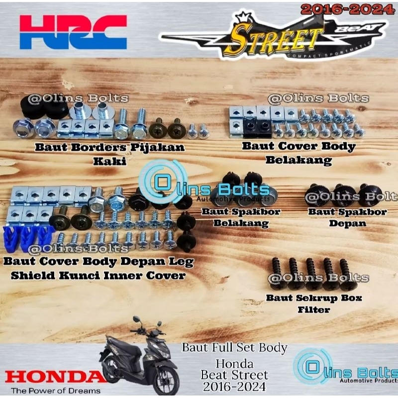 Baut Full Set Body Honda Beat Street 2016-2024 Baut Full Set Body Honda Beat Street 2016-2024