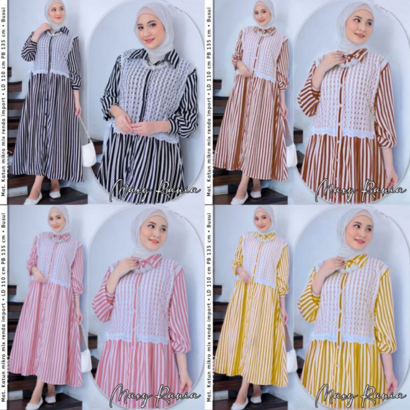 Maxy Dress Rania Gamis Salur Mix Renda Import