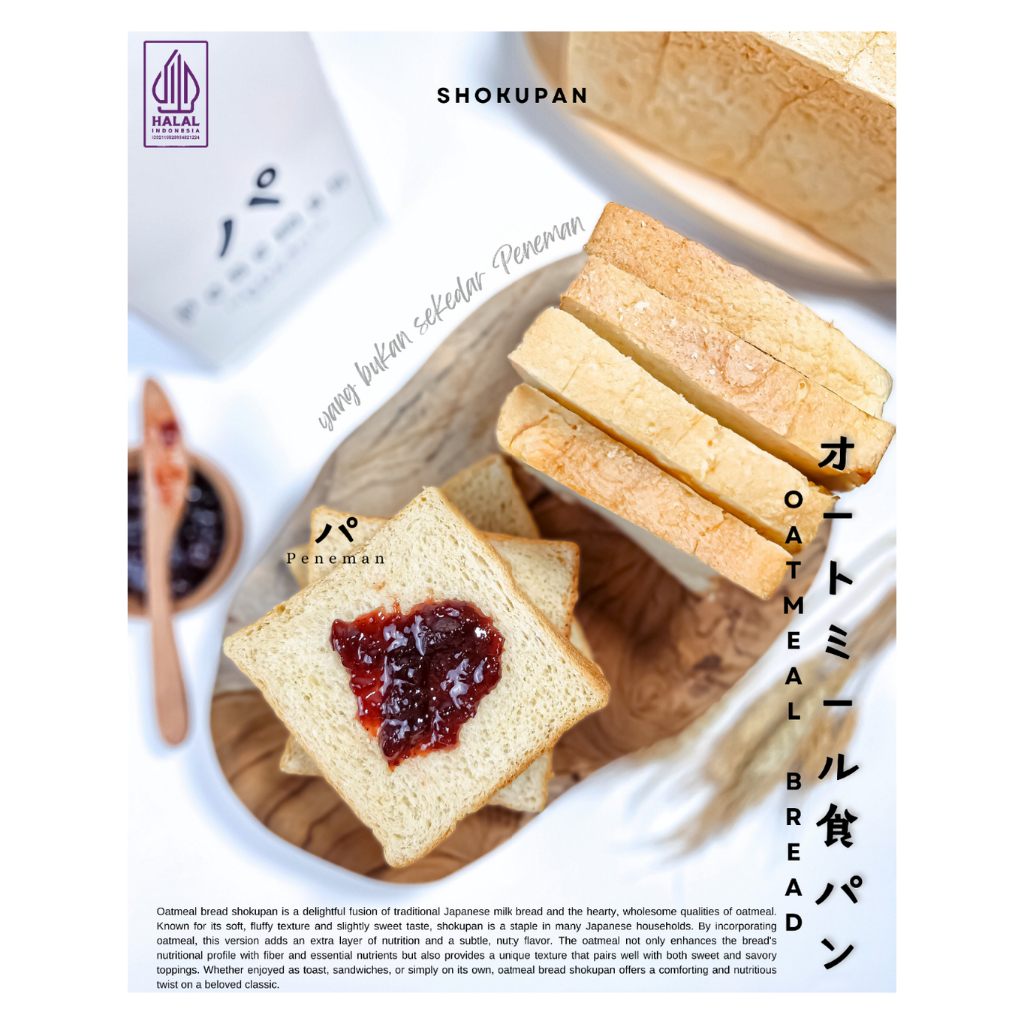 

Roti Tawar Jepang Oatmeal SHOKUPAN Peneman | Oatmeal Bread | Japanese Milk Bread