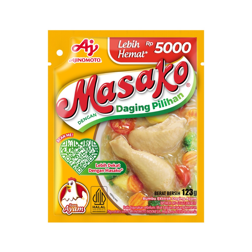 

Masako Bumbu Kaldu Ayam Penyedap Rasa 123g