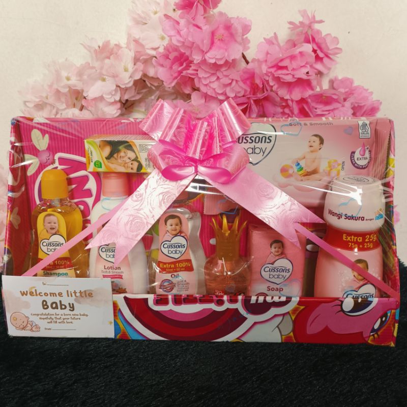 Parsel Kado Bayi Newborn Laki Laki Perempuan Parsel Kosmetik Bayi Cussons Baby Lengkap
