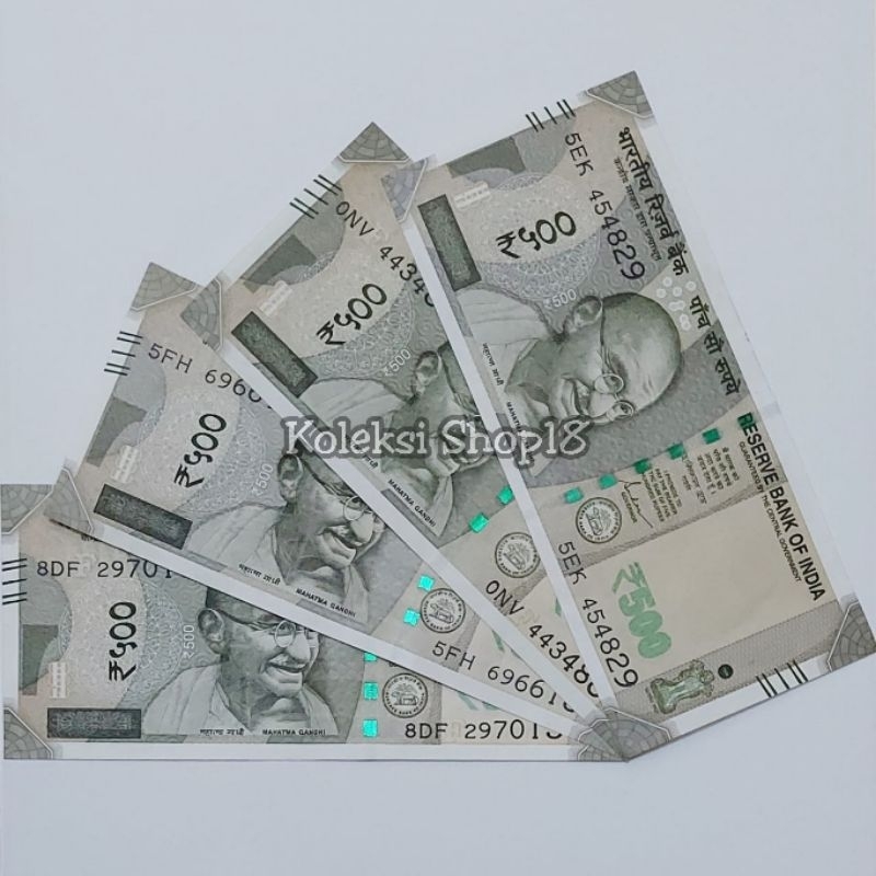Koleksi Paket Super Mulus India 500 Rupee Kondisi Baru Gress