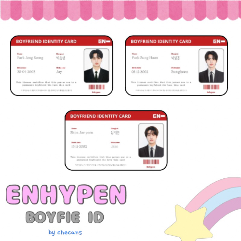 

boyfie id | enhypen vers. red | id card