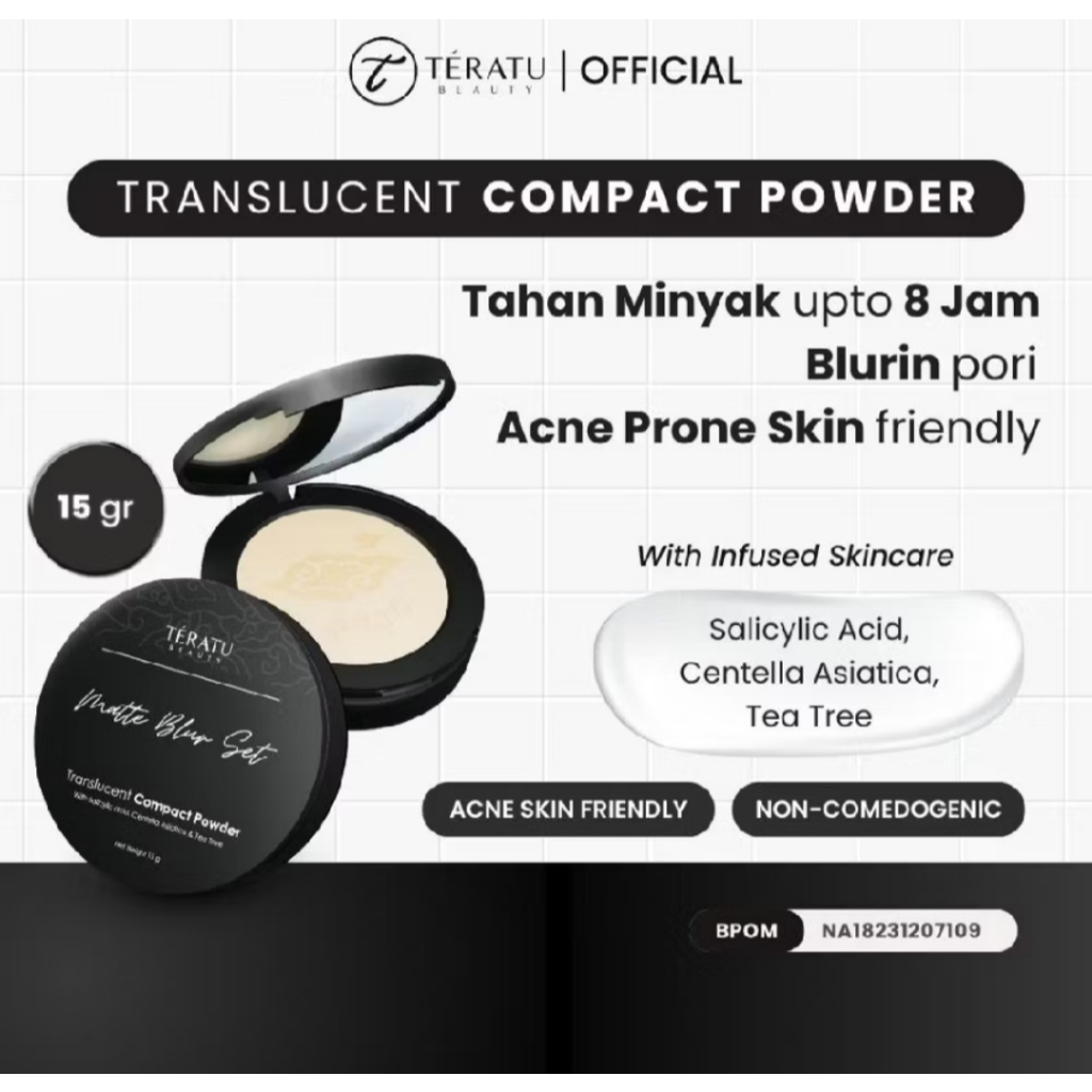 Teratu Beauty Matte Blur Set Translucent Compact Powder