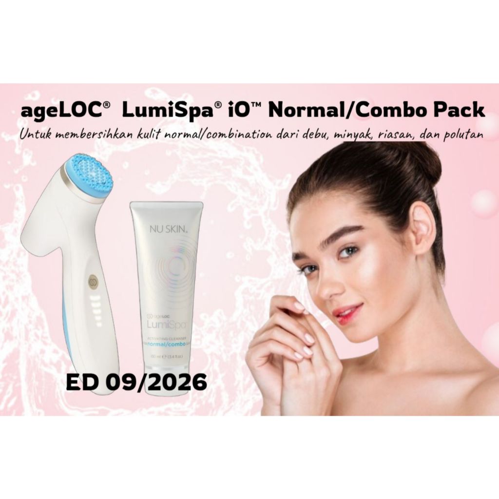 Alat Pembersih Wajah + Cleanser Nu SkIn LumiSpa iO Normal/Combo ageLOC