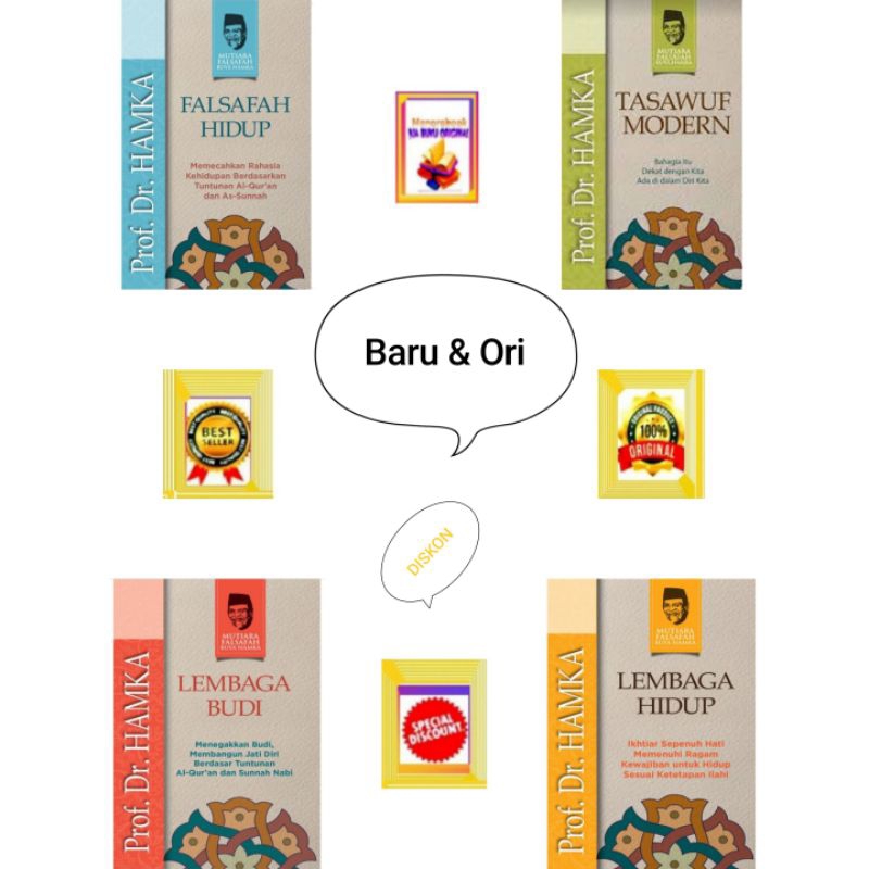 Buku Filsafat Best-seller Karya Buya Hamka, Tasawuf Modern, Falsafah Hidup, Lembaga Hidup, Lembaga B