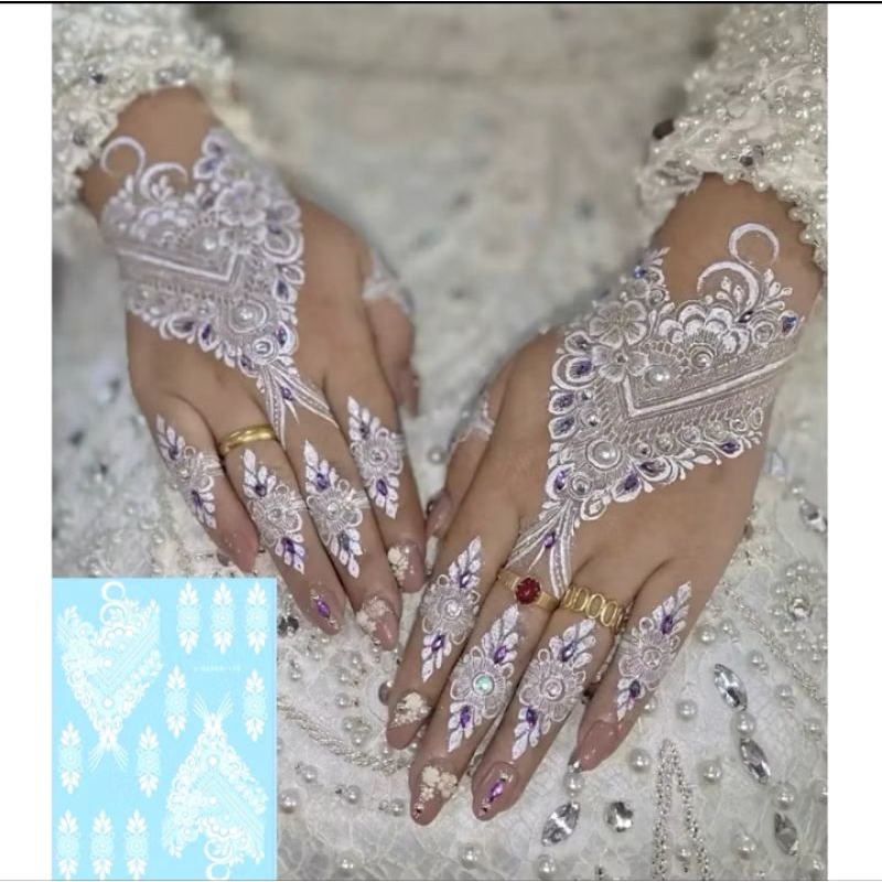 Henna putih, white henna, henna instan, henna tempel, henna pengantin,henna kecantikan