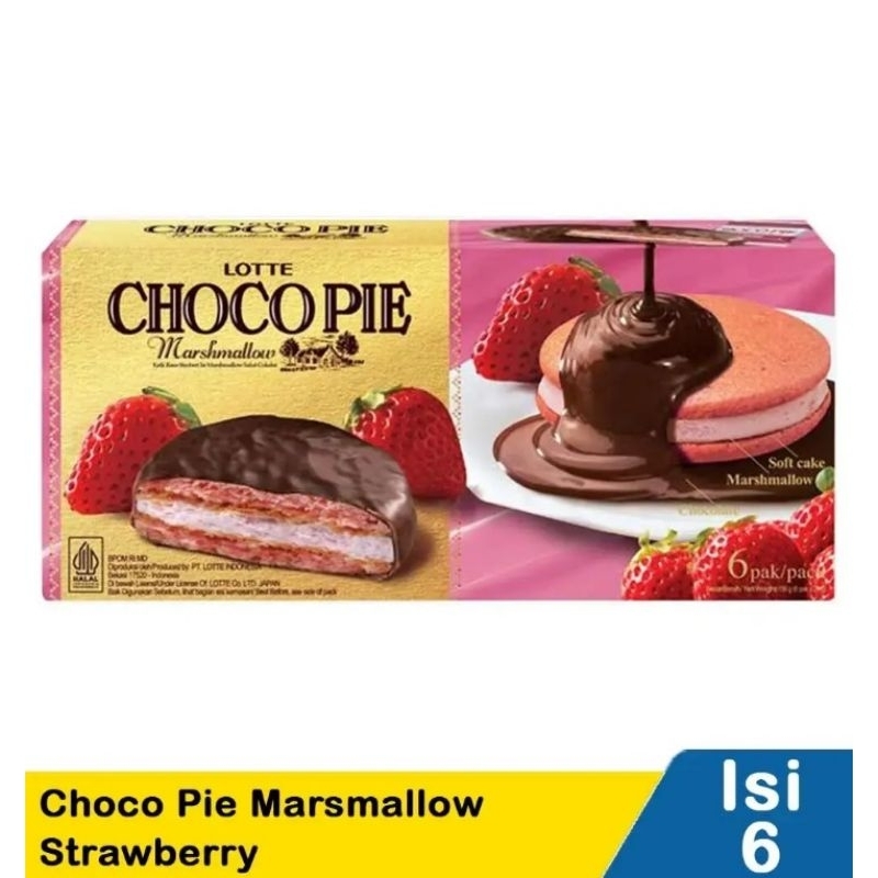 

Lotte Choco Pie Marsmallow (6'S)Strawberry 156G