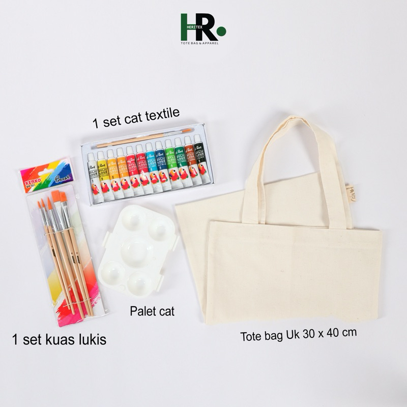 

Painting kit paket melukis | Tote bag kanvas | heritex | PAKET MELUKIS