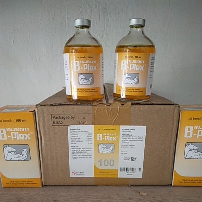 INJEKVIT B-PLEX 100 ml vitamin B kompleks untuk hewan