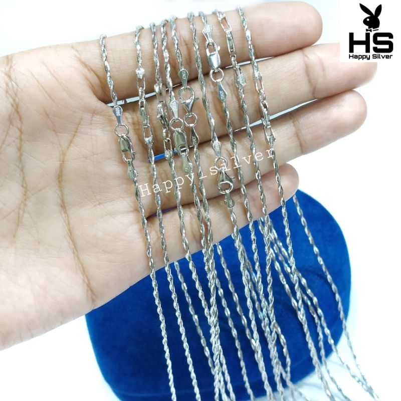 BEL309 Kalung Perak Asli Silver 925 Lapis Emas Putih Model Rantai Emas - Kalung Anti Karat -