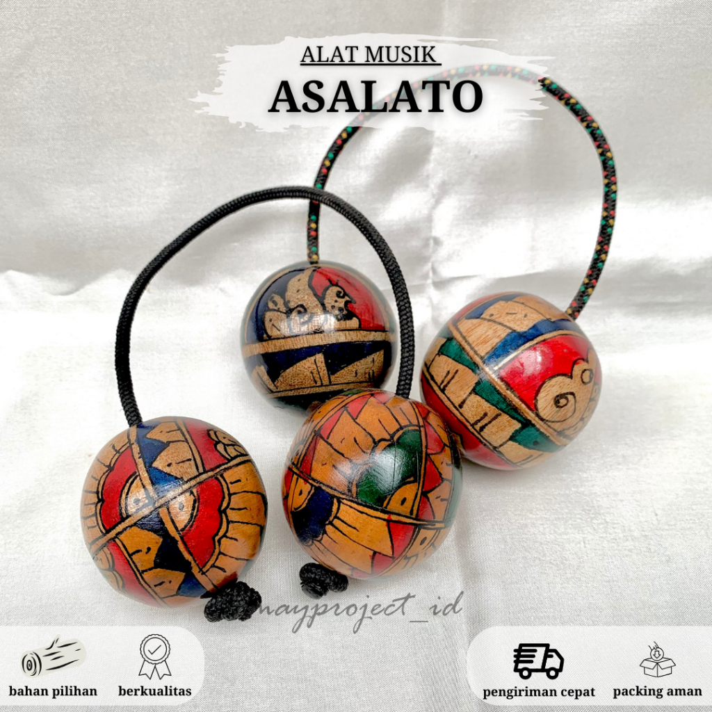 Musik Patika Asalato Alat Musik Perkusi Shaker Kayu Asalato Kashaka Lato Kosika Maracas Genggam Asal