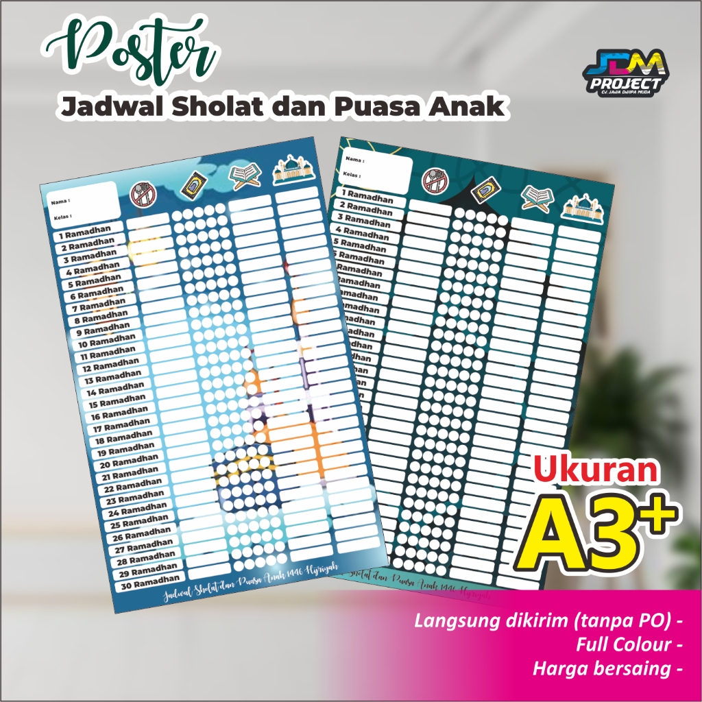 JDM Project - JADWAL SHOLAT DAN PUASA ANAK-ANAK TABEL RAMADHAN 1446H