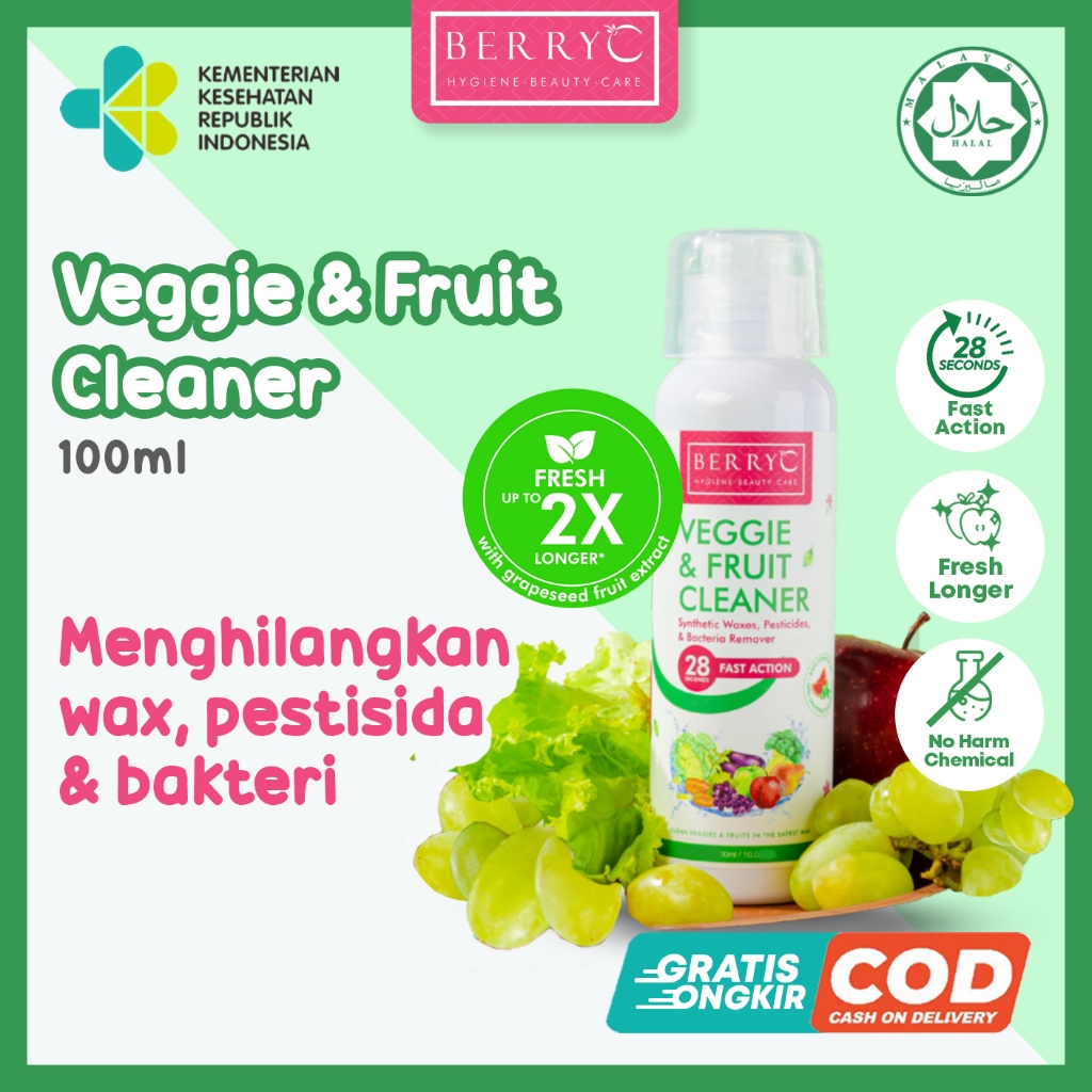 BerryC Veggie & Fruit Salad Cleaner 100ML Vegetable Wash - Sabun Cairan Pencuci Pembersih Buah Sayur