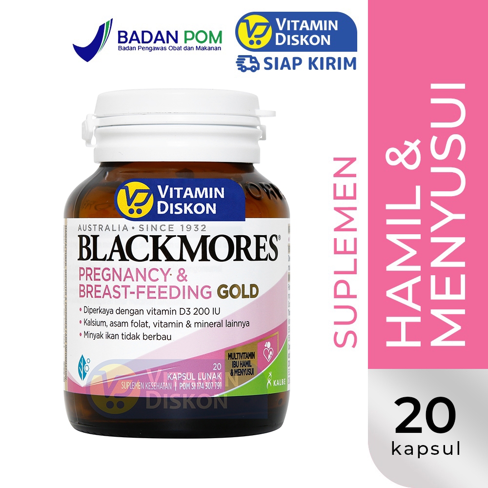 BLACKMORES PREGNANCY AND BREASTFEEDING GOLD BPOM KALBE - 20 CAPS | Suplemen Ibu Hamil Dan Menyusui