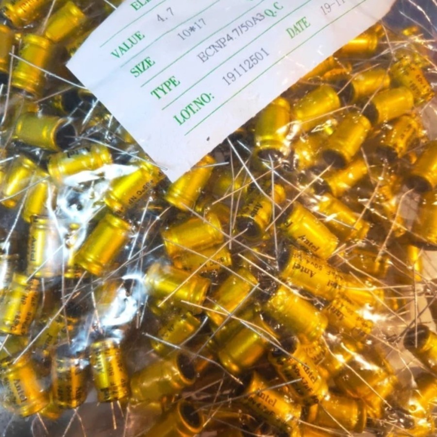 elco tweter non polar,elco 4.7uf 50v non polar,4.7UF NP, ELCO TWEETER harga per 1 pcs