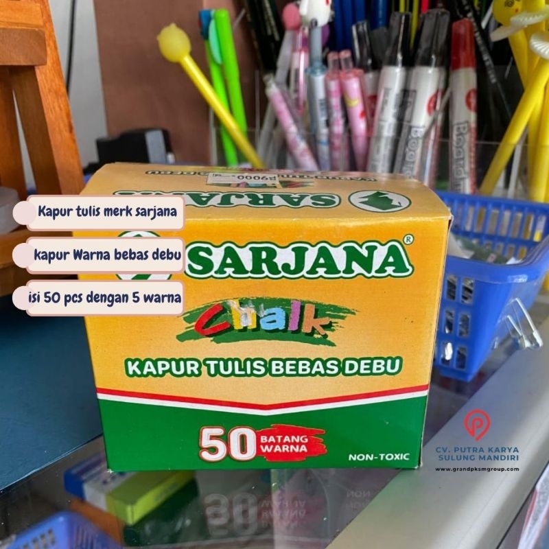 

Sarjana kapur warna 50 pcs dengan 5 warna