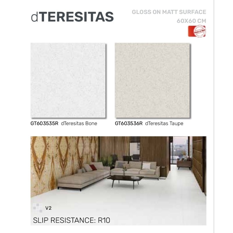 Roman Granit dTeresitas gloss on matt surface 60x60 granit dinding lantai