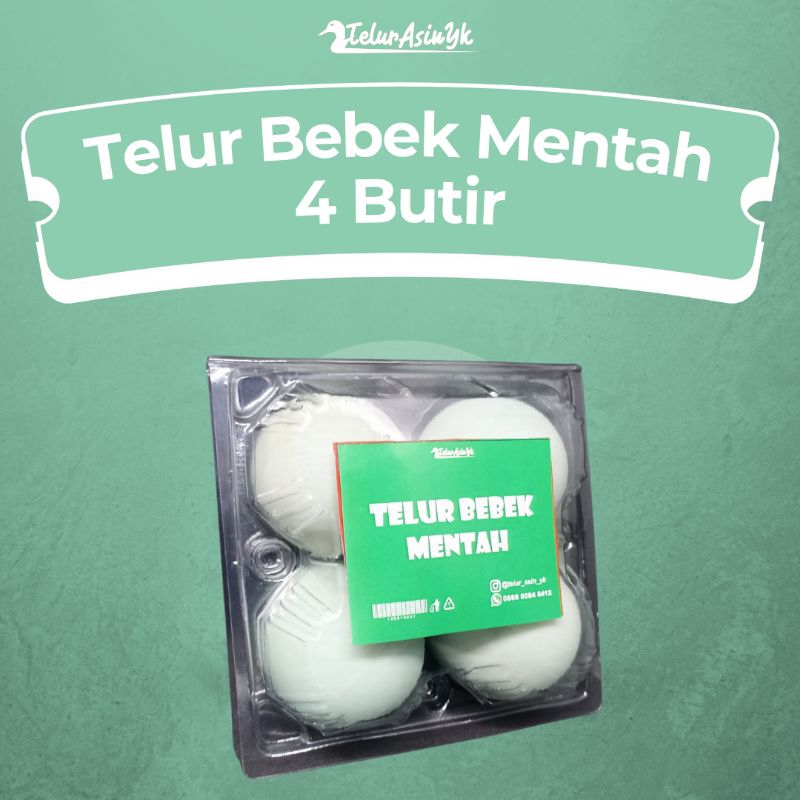

Telur Bebek Mentah isi 4 Butir dengan Mika | Fresh