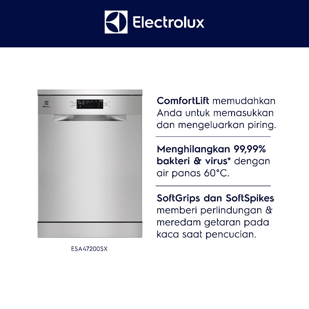 Electrolux Dishwasher Freestanding 60cm UltimateCare 300 ESA47200SX