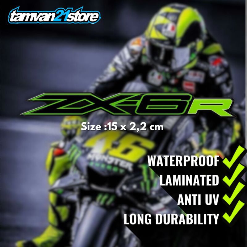 EMBLEM STIKER STICKER ZX-6R LOGO HIJAU ZX6R