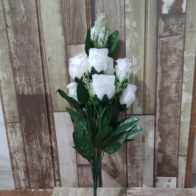 Mawar Putih Kuncup Bunga Artificial Bunga Palsu