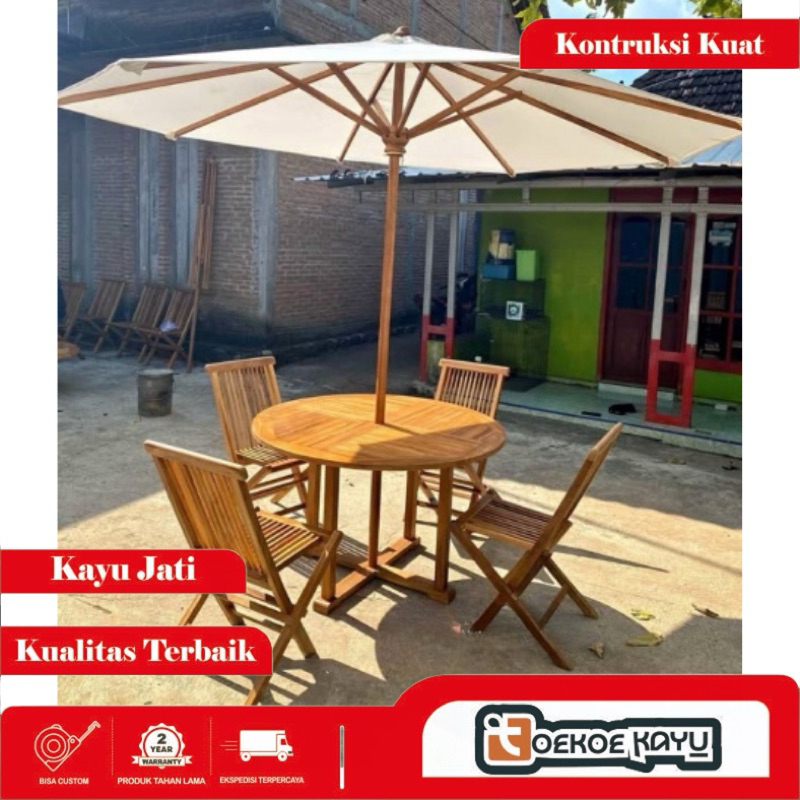 payung outdoor, payung kayu, payung pantai, payung cafe, payung kayu jati, payung Taman Outdoor Kayu