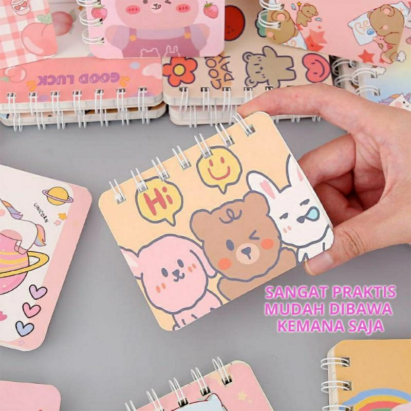 

Mini notebook ring spiral buku tulis memo kecil a7 karakter kartun cartoon catatan pocket saku stationery stationary perlengkapan alat tulis sekolah school scrapbook diary menulis notepad lucu cute portable aesthetic murah pensil bolpen pulpen pencil