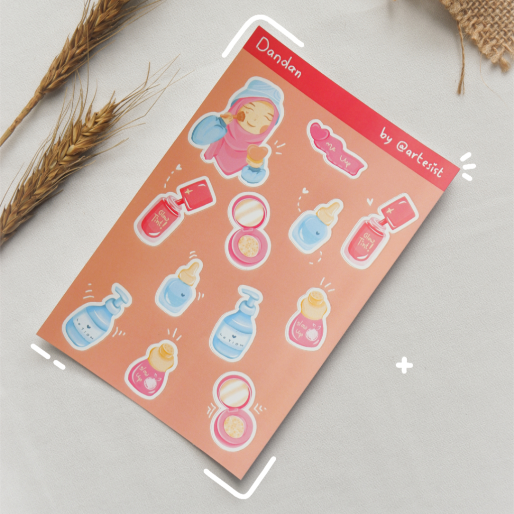 

ARTESIST - Dandan Sticker Sheet / Aesthetic Sticker / Cute Sticker / Vinyl Sticker / Waterproof Sticker / Jurnal Sticker / Stiker Lucu / Stiker Estetik / Dekorasi