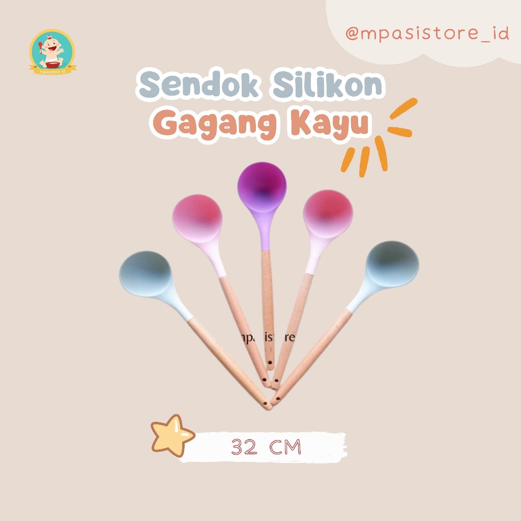 

Sendok Silikon Gagang Kayu
