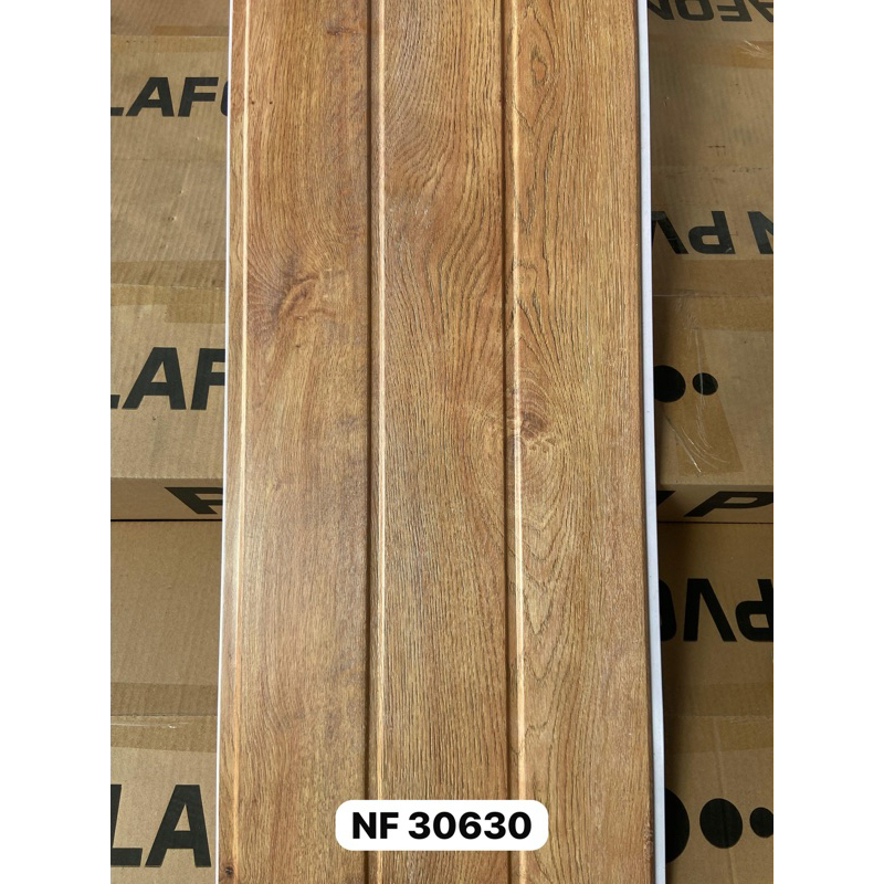 Plafon Pvc Motif Serat Kayu Coklat Muda Doff Alfafon (NF 30630)