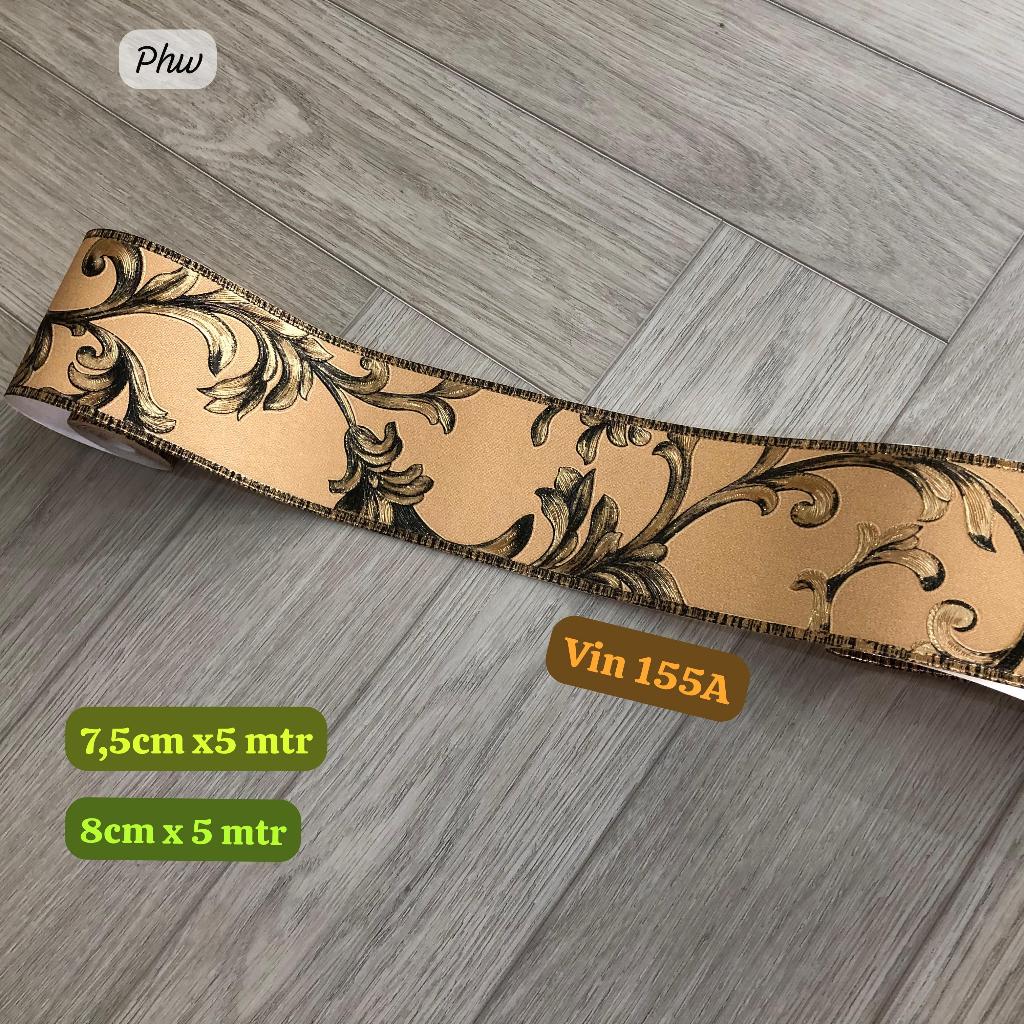 Wallpaper Dinding Border List Motif Klasik Gold Mewah Ukiran