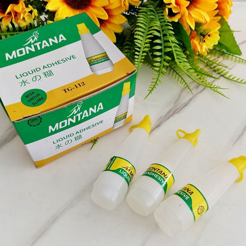 

MONTANA Glue/ Lem Povinal TG-111 Kecil 22 ml & TG-112 Sedang Tanggung 75 ml (Untuk Slime)