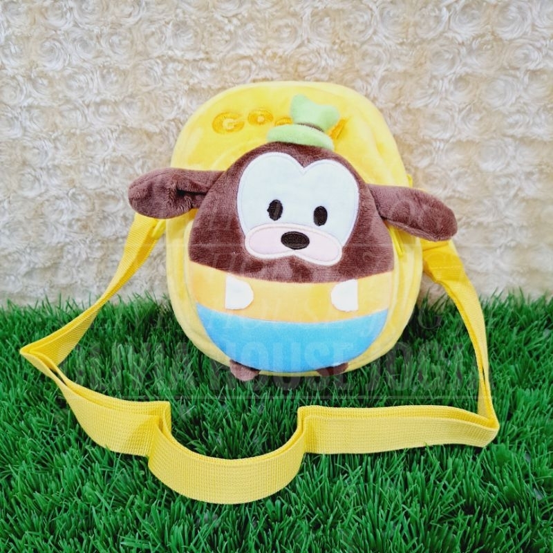 Tas Slempang Goofy Ufufy Kuning Sling Bag Goofy 2 Rest Tas Boneka Goofy Bulu