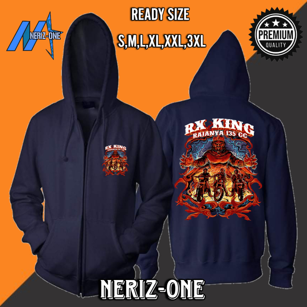 JAKET RESLETING DESAIN SABLON OTOMOTIF RX KING RAJA NYA 135CC SABLON KUALITAS PREMIUM READY WARNA LA