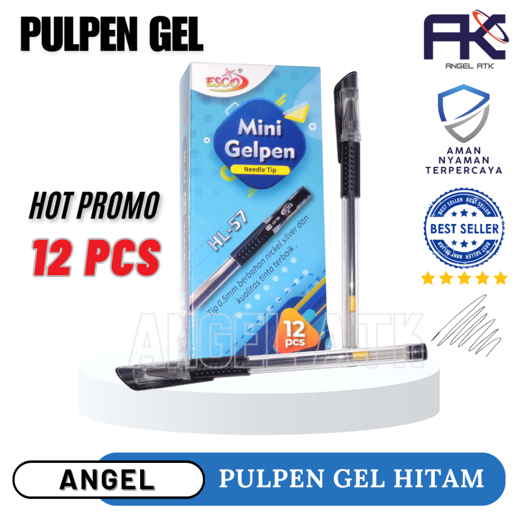 

Best Seller Gel Pen Mini / 1 Lusin ( 12 Pcs ) / Pena Jarum Lancip / Pulpen Cair Anak Sekolah / Pena Hitam / Tulisan Terang / Anti Macet / Bayar di Rumah /Atk Blessing