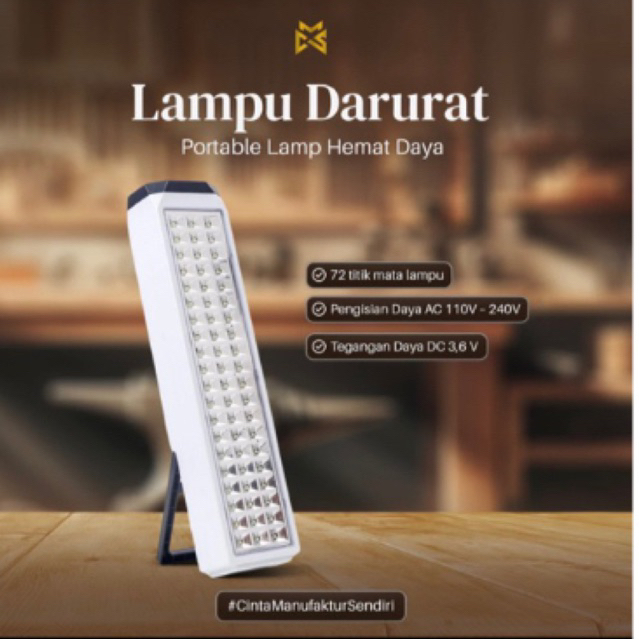 LAMPU EMERGENCY ZUKO / LAMPU DARURAT 72 titik