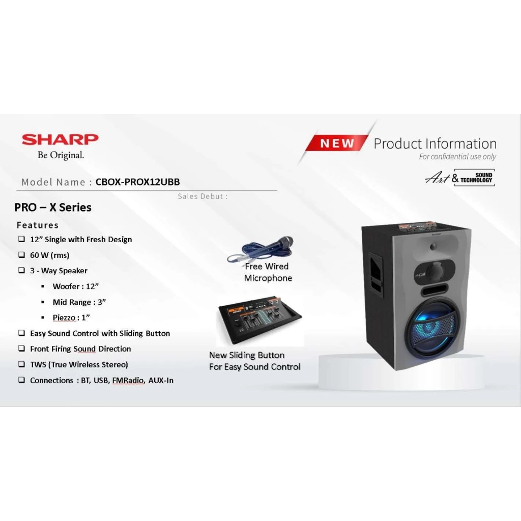 SPEAKER AKTIF SHARP PRO X SERIES / SPEAKER SHARP 12 INCH CBOX-PROX12UBB